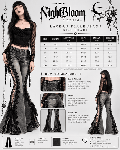 NightBloom Denim Patchwork Lace Jeans - My Store