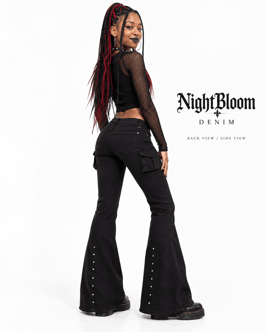 NightBloom Denim Patchwork Lace Jeans - My Store