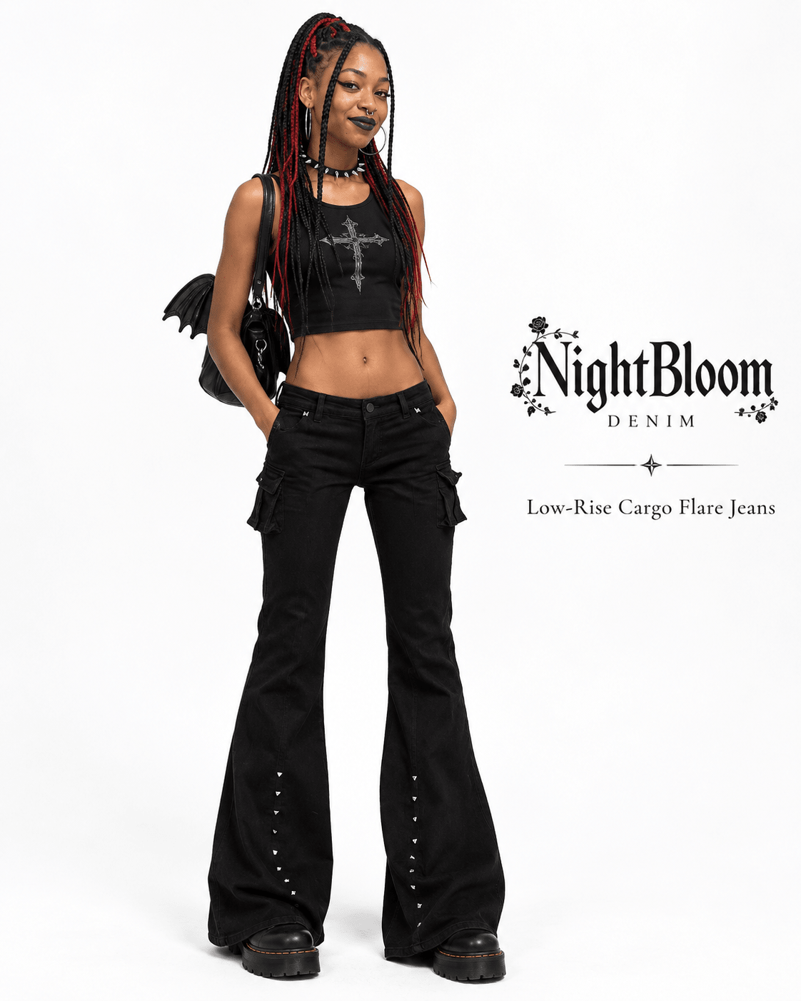 NightBloom Denim Patchwork Lace Jeans - My Store
